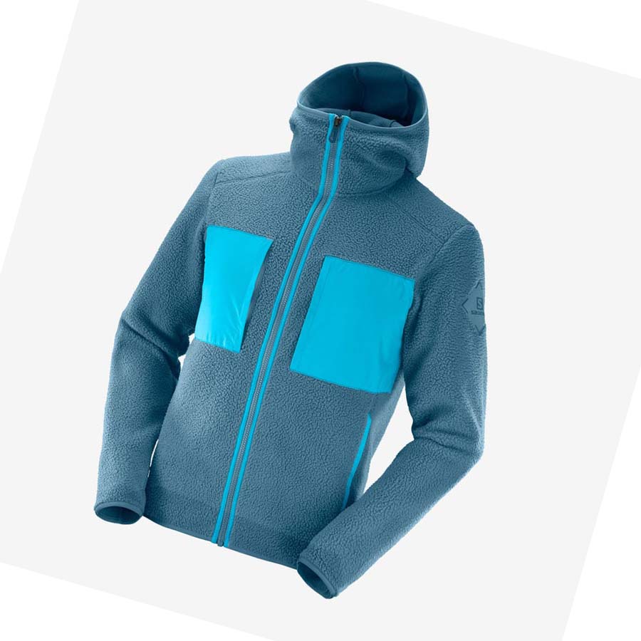 Sudadera Con Capucha Salomon ESSENTIAL WARM TEDDY Hombre Azules | MX 3213FDN